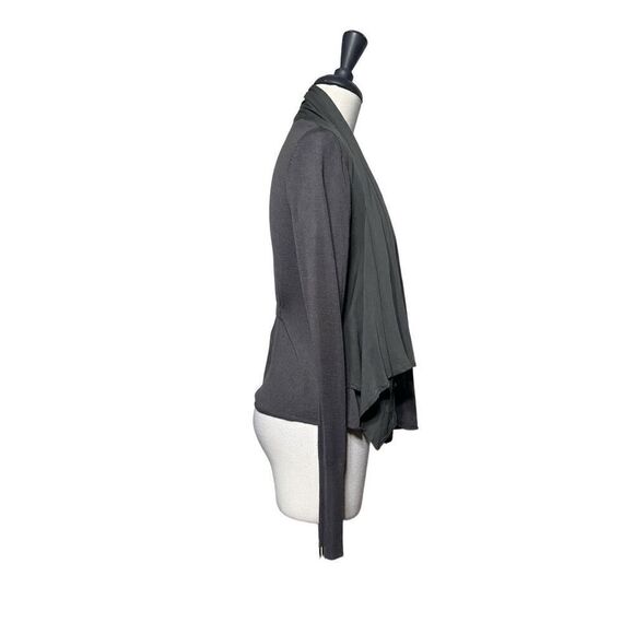 Cynthia Rowley Draped Cardigan Sweater Jacket Grey Long Sleeve Size XS - Picture 3 of 6